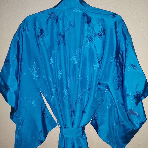 Silk Vintage Hong Kong Kimono Robe BURNING MAN FESTIVAL - Picture 7 of 11